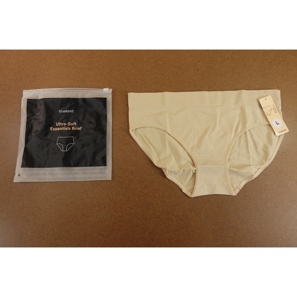 TrueKind Womens Size Large Chai Beige Ultra Soft Essential Brief Panty NWT